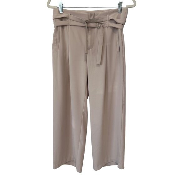 Kut From The Kloth Belted Crop Wide Leg Trouser Pants Women 2 Pink Career Office - Picture 1 of 7